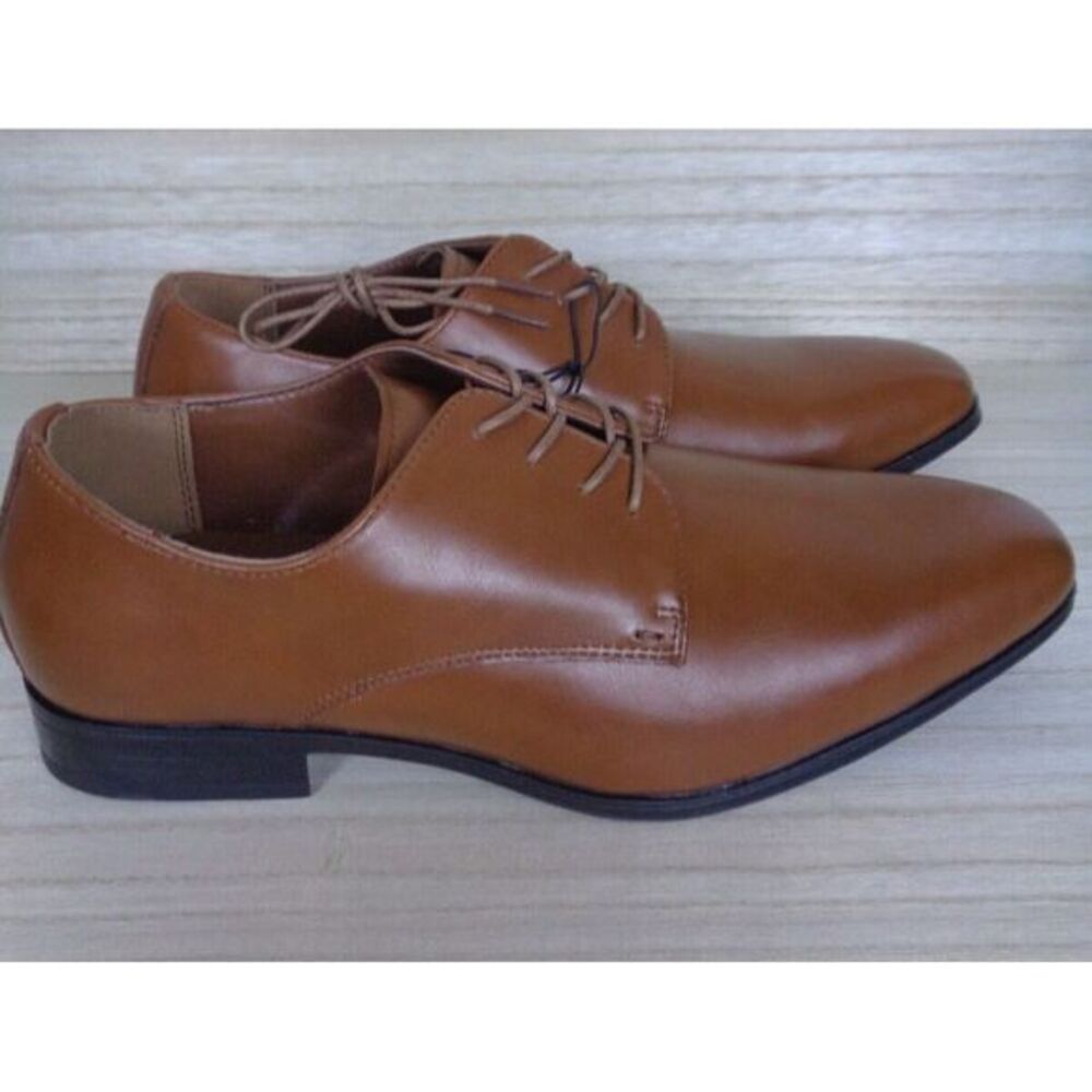 Perry Ellis Portfolio Leather Oxford Dress Shoes‎ Lace Up Brown Mens Size 8